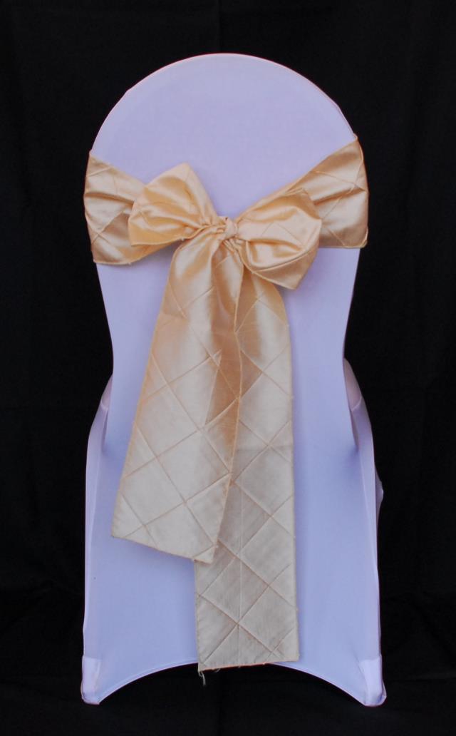 Rental store for 6  X 105  SOFT GOLD PINTUCK CHAIR TIE in Murfreesboro TN