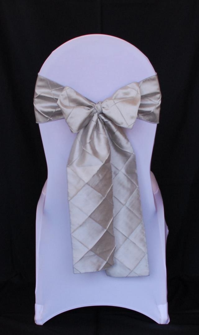 Rental store for 6  X 105  SILVER PINTUCK CHAIR TIE in Murfreesboro TN