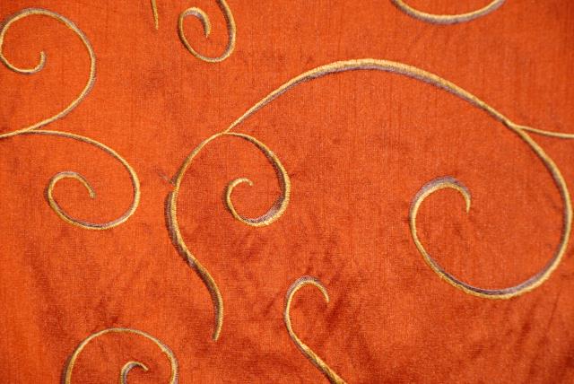 Rental store for 120  ROUND BURNT ORANGE SWIRL LINEN in Murfreesboro TN