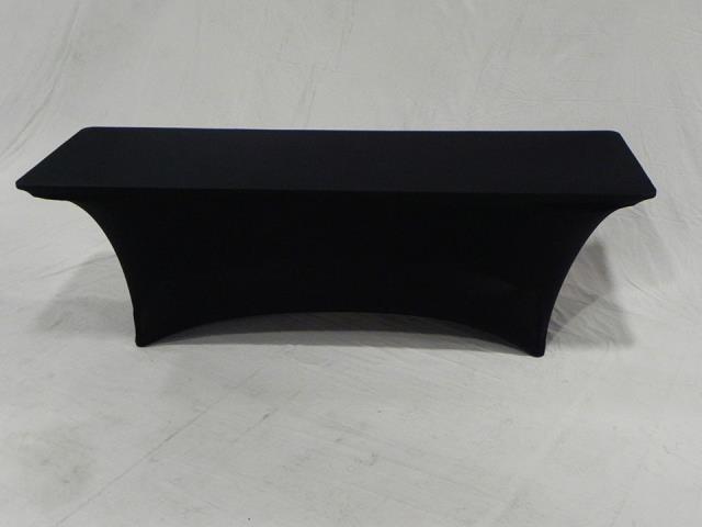 Rental store for 6 FT BUFFET SPANDEX BLACK LINEN in Murfreesboro TN