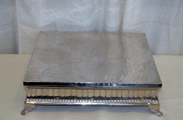Rental store for 18  SQUARE HAMMERED CAKE STAND in Murfreesboro TN