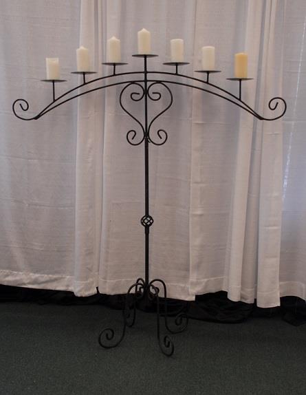 Rental store for BLACK 7 LITE HEART SCROLL FAN CANDELABRA in Murfreesboro TN